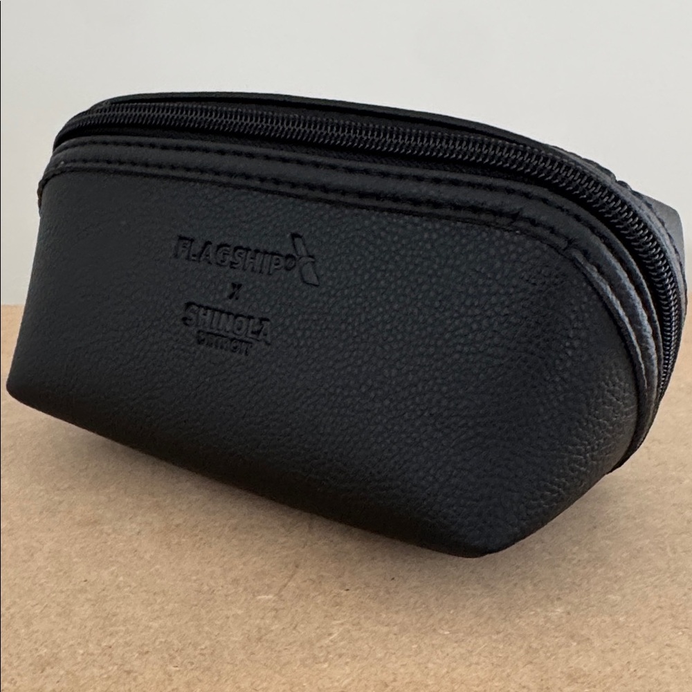 Shinola Black Leather Toiletry Bag - Picture 3 of 7